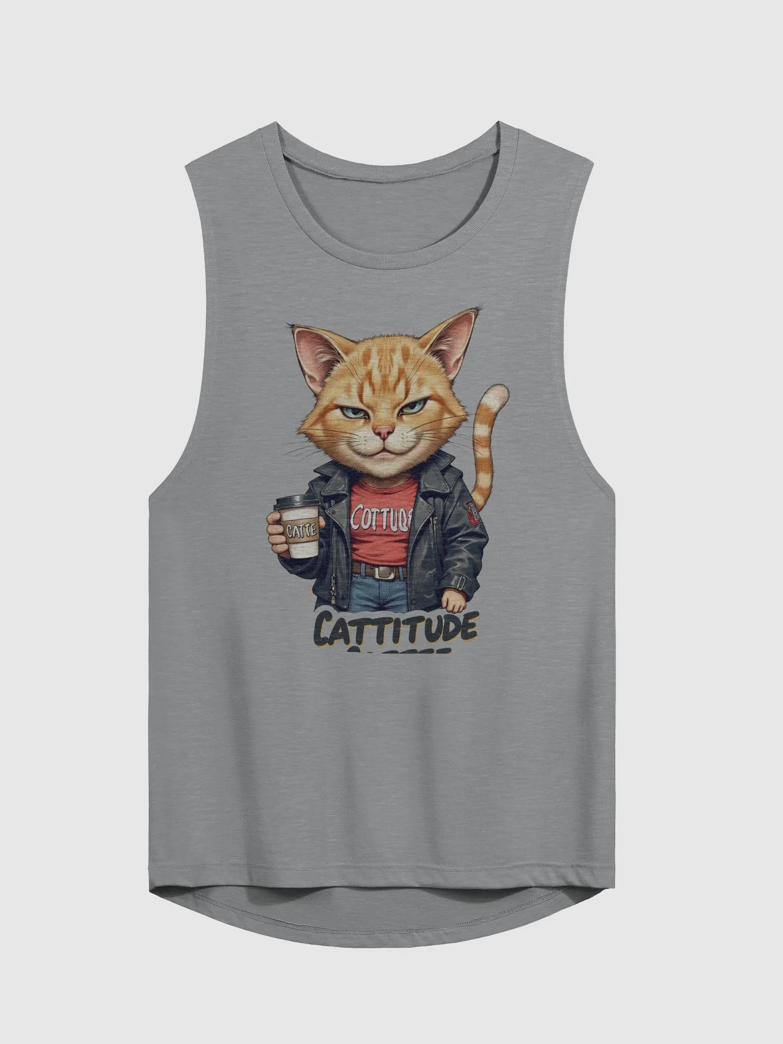 Cattitude and Coffee Flowy Muscle Tank product image (2)