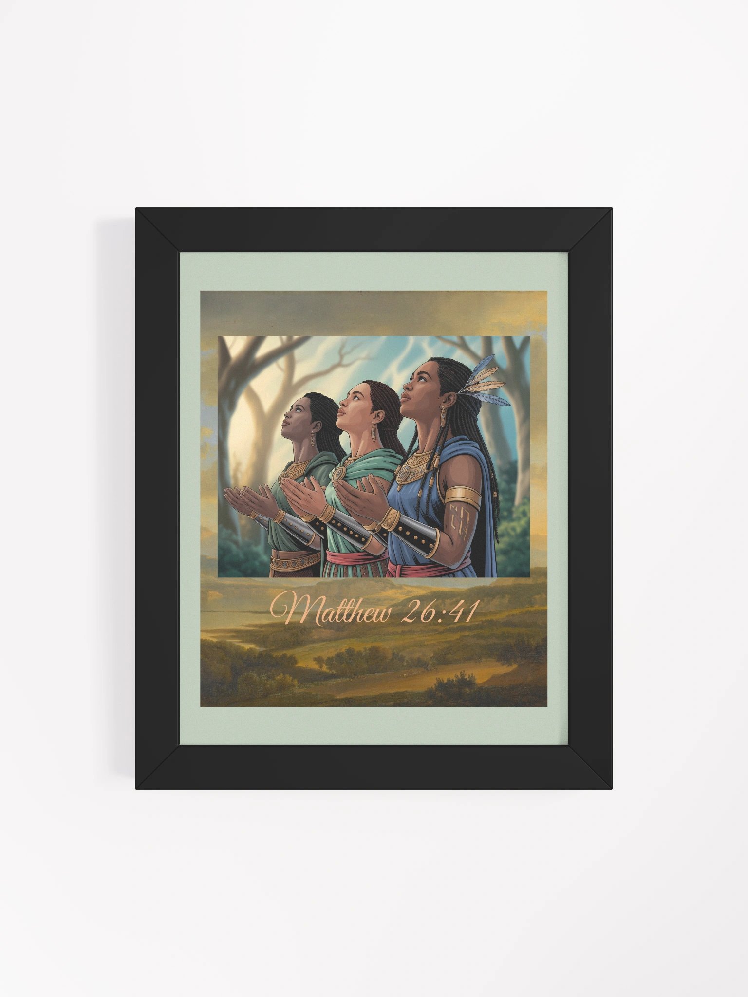 The Power Of Prayers Christian Framed Matte Poster. product image (4)