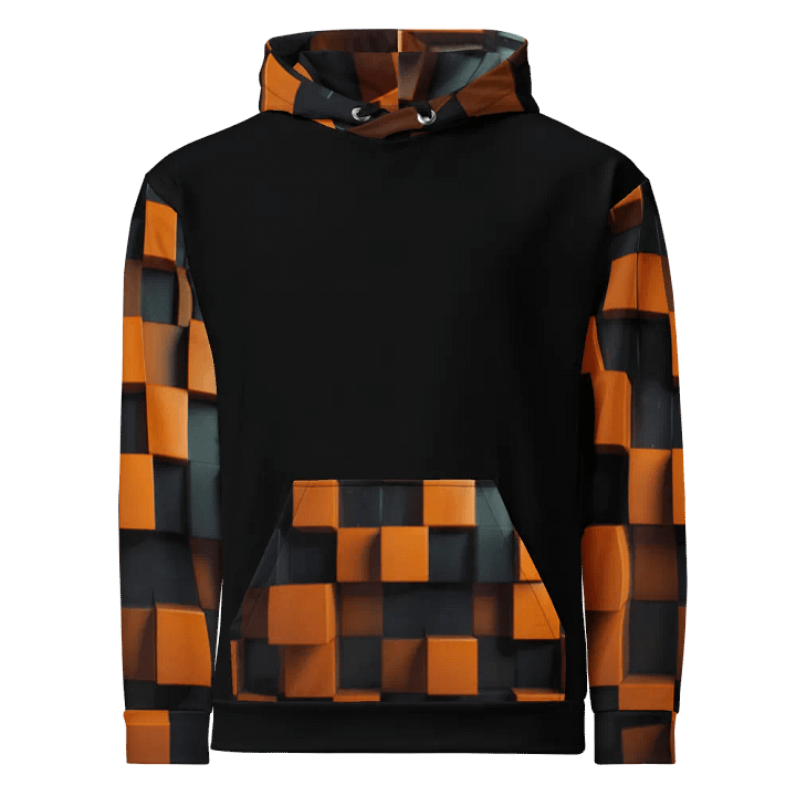 Black And Orange Squares Unisex Hoodie product image (1)