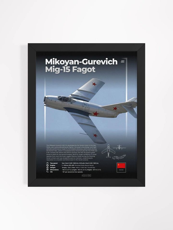 Mikoyan-Gurevich Mig-15 Fagot Aviation Spec Poster product image (2)