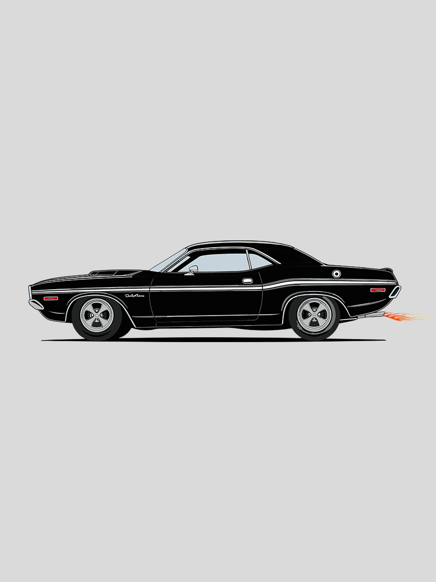 Dodge with Flame - Printed Tee High Quality product image (2)