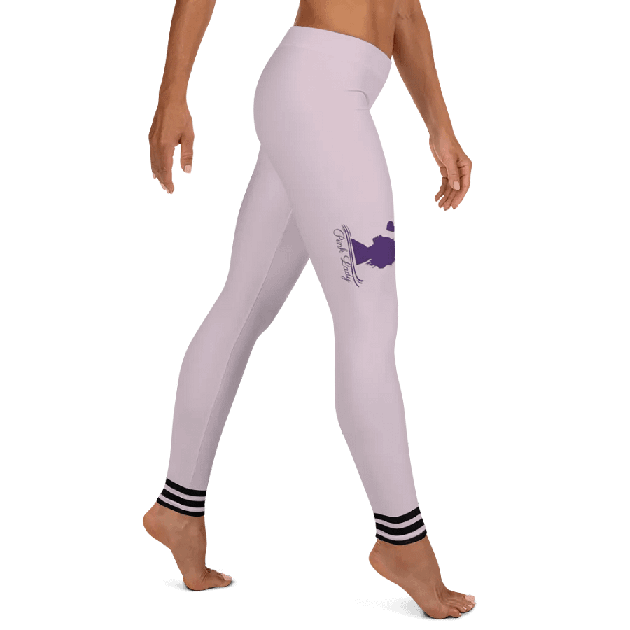 All-Over Print Leggings-Backfill Pale Twilight colour with Pink Lady design, black stripes. product image (5)