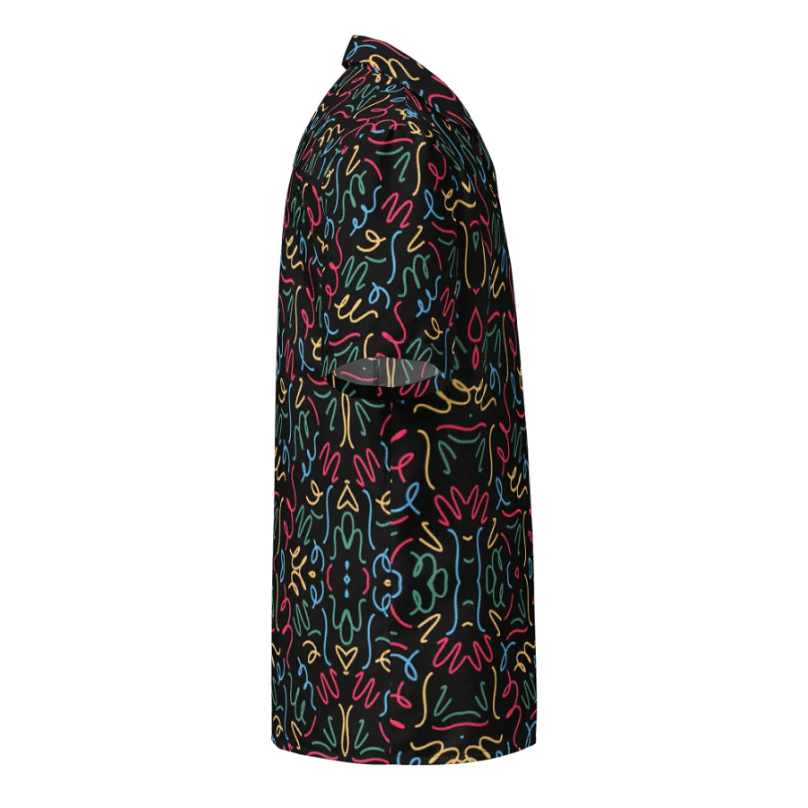 Colorful Squiggle Pattern Eco-Friendly Summer Button-Down Shirt product image (4)
