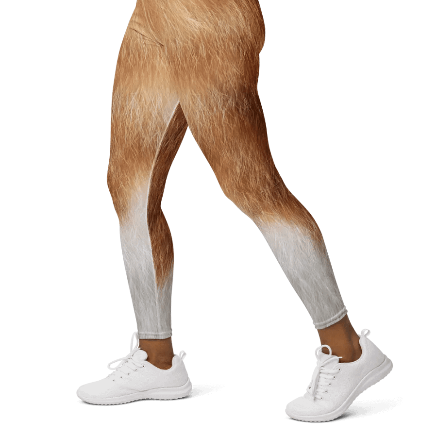 Orange & White Cat Yoga Leggings product image (5)