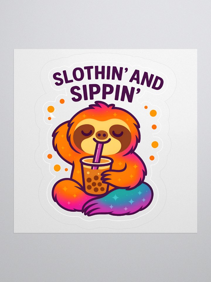 Slothin’ and Sippin’ – 3" Boba Sloth Sticker | Sloths Having Snacks Collection product image (1)