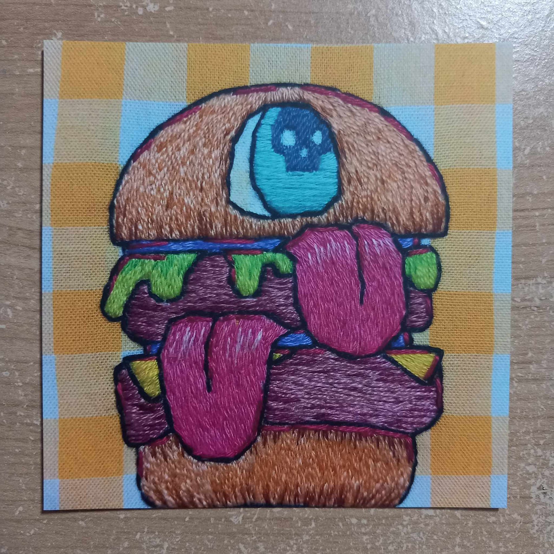 Monster Burger Embroidery Print product image (2)
