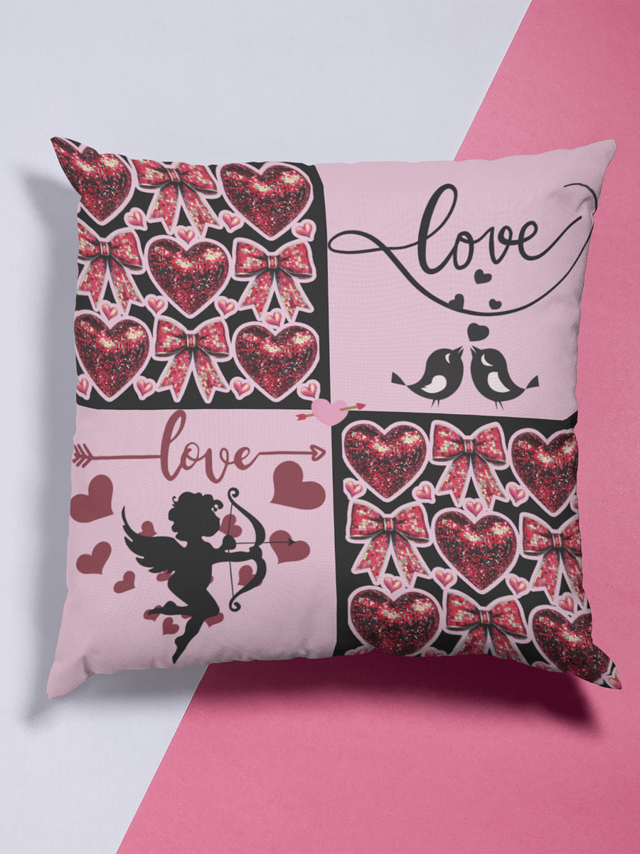 Lovebirds Pink & Black Pillow product image (4)