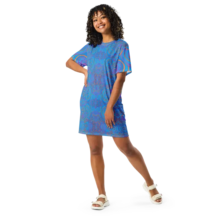 Funky Blue Dreams Liquid Tie-Dye T-shirt Dress product image (2)