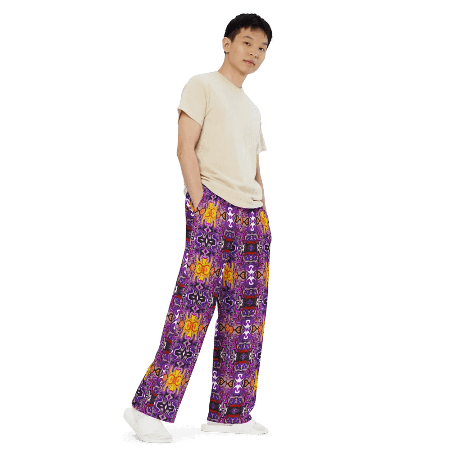 Purple Kaleidoscopic Dream Unisex Wide-Leg Pants product image (7)