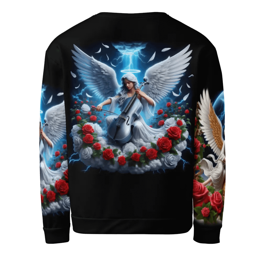 Angels making Music with a Cello - All-Over Unisex Sweatshirt #3 product image (3)