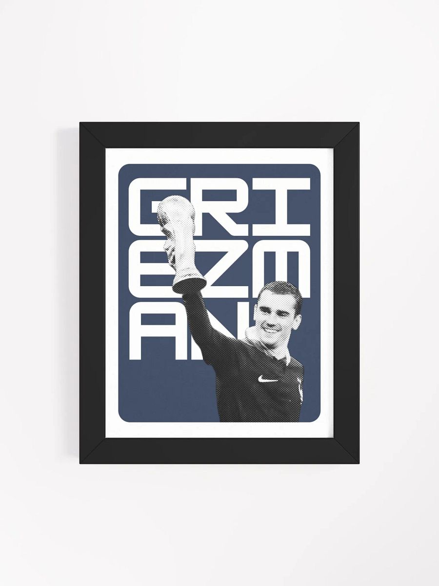 Antoine Griezmann BW France Name Art Framed Print product image (2)