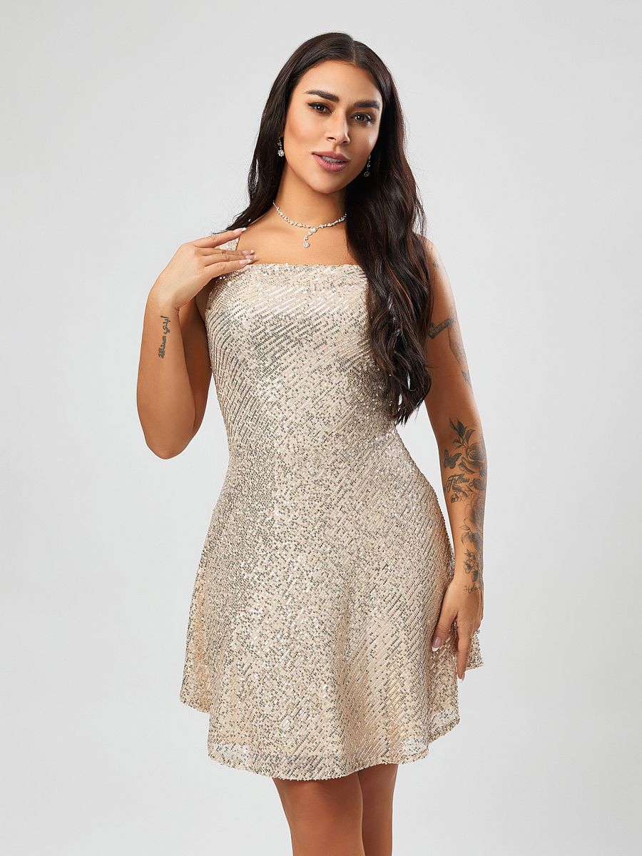 Wholesale high quality sexy slight stretch high quality sling sequins bow decor mini dress product image (3)