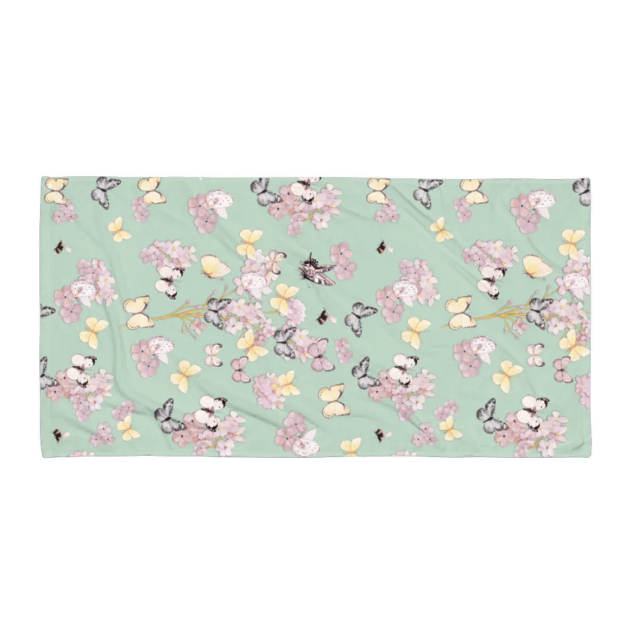 BUTTERFLY GARDEN PASTEL GREEN TOWEL - Schmetterlinge Pastel Handtuch product image (2)