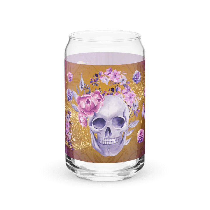 Floral Skull Can-Shaped Glass product image (2)