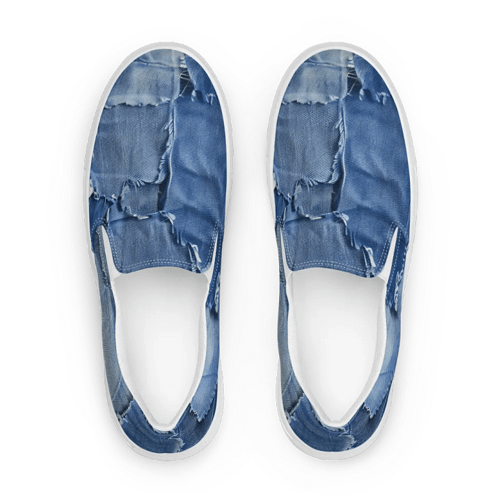 Rip Denim Look Women Slip-On Canvas shoes product image (1)