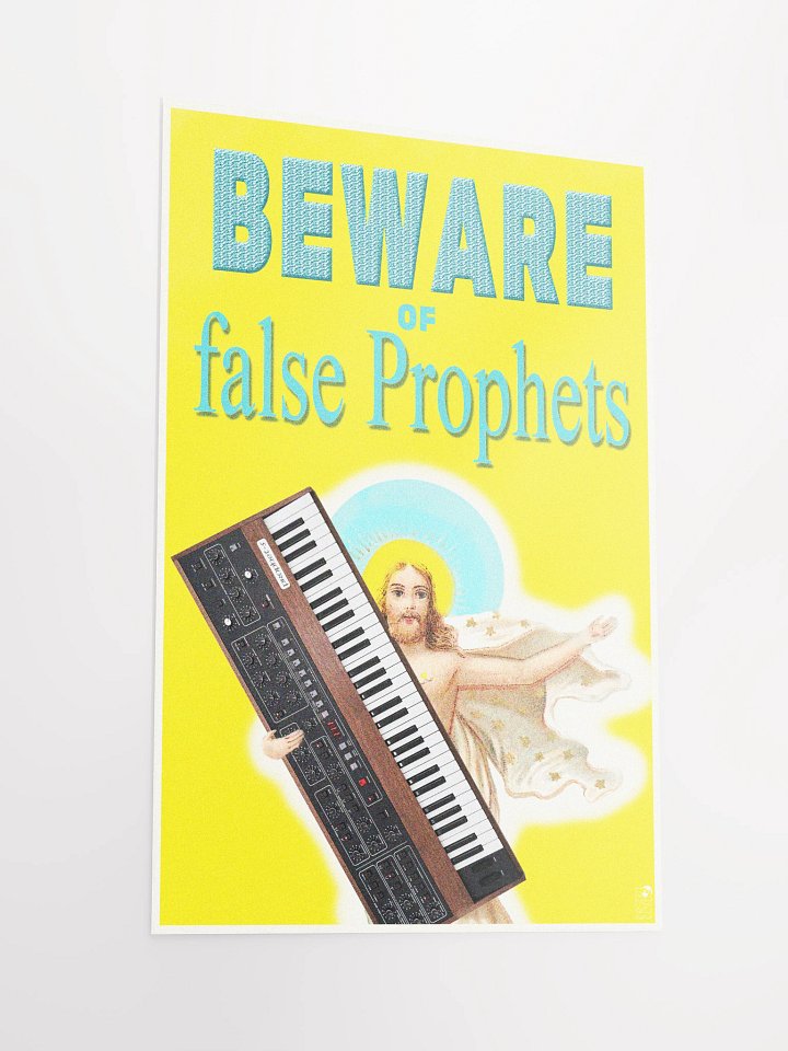 Beware of false PROPHETS! classic synth Tribute, Techno EDM Matte Paper Poster product image (3)