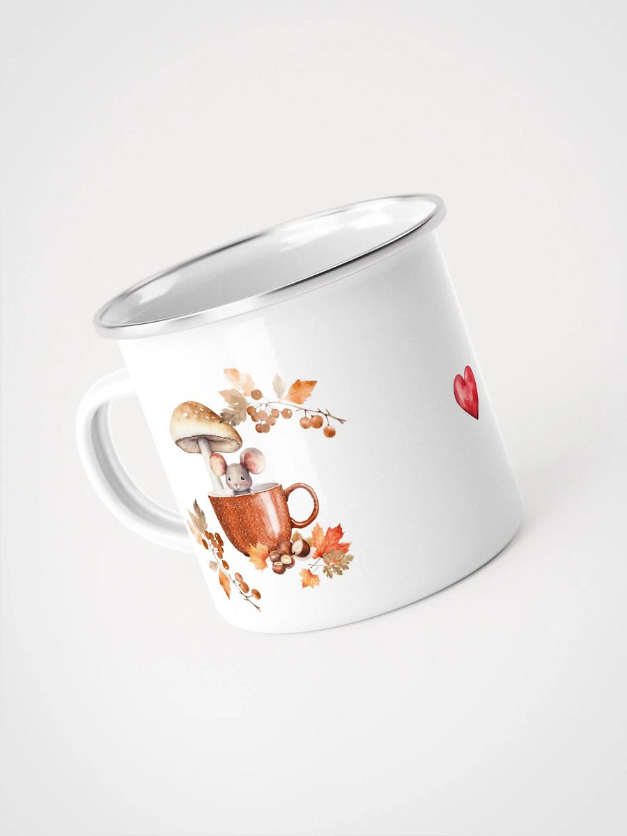 Autumn Adventure MOUSE - Enamel Mug - Herbstliche Tasse mit niedlicher Maus product image (5)