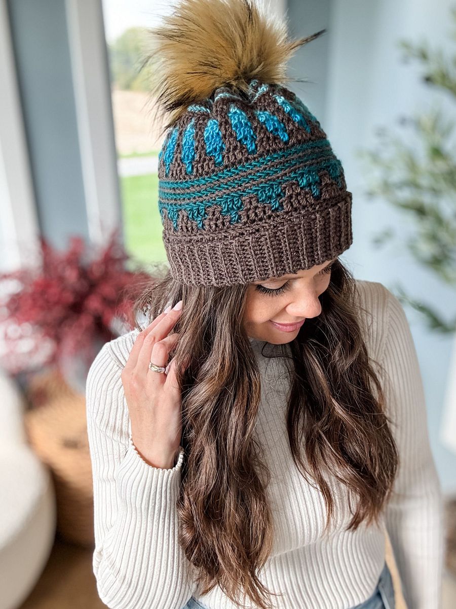 Autumn's Charm Mosaic Hat Crochet Pattern product image (7)