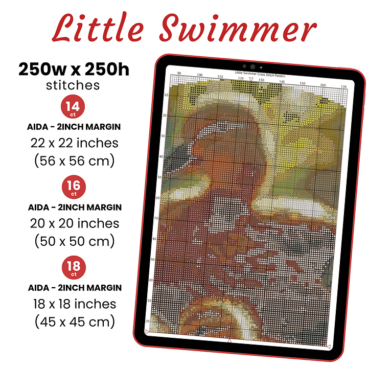Little Swimmer Cross Stitch Pattern product image (2)