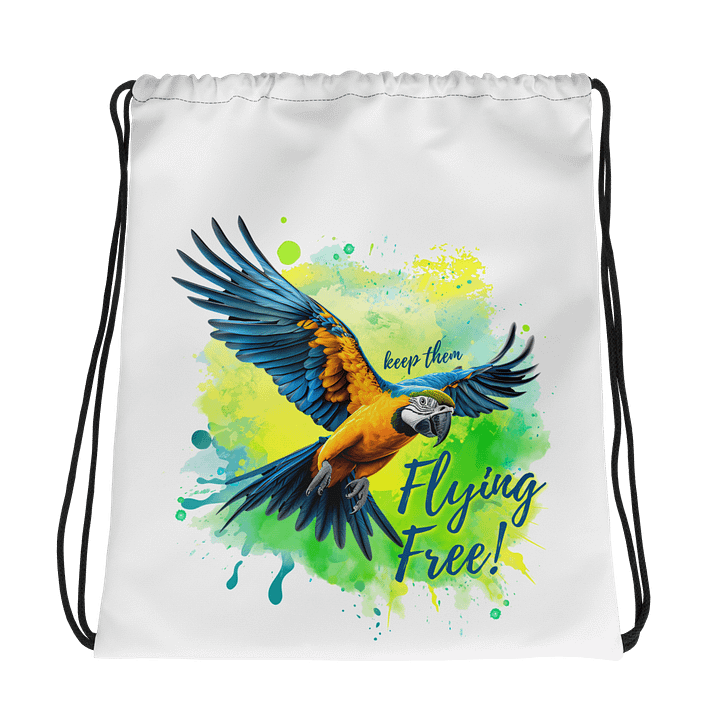 Keep them Flying Free All-Over Drawstring Bag product image (1)