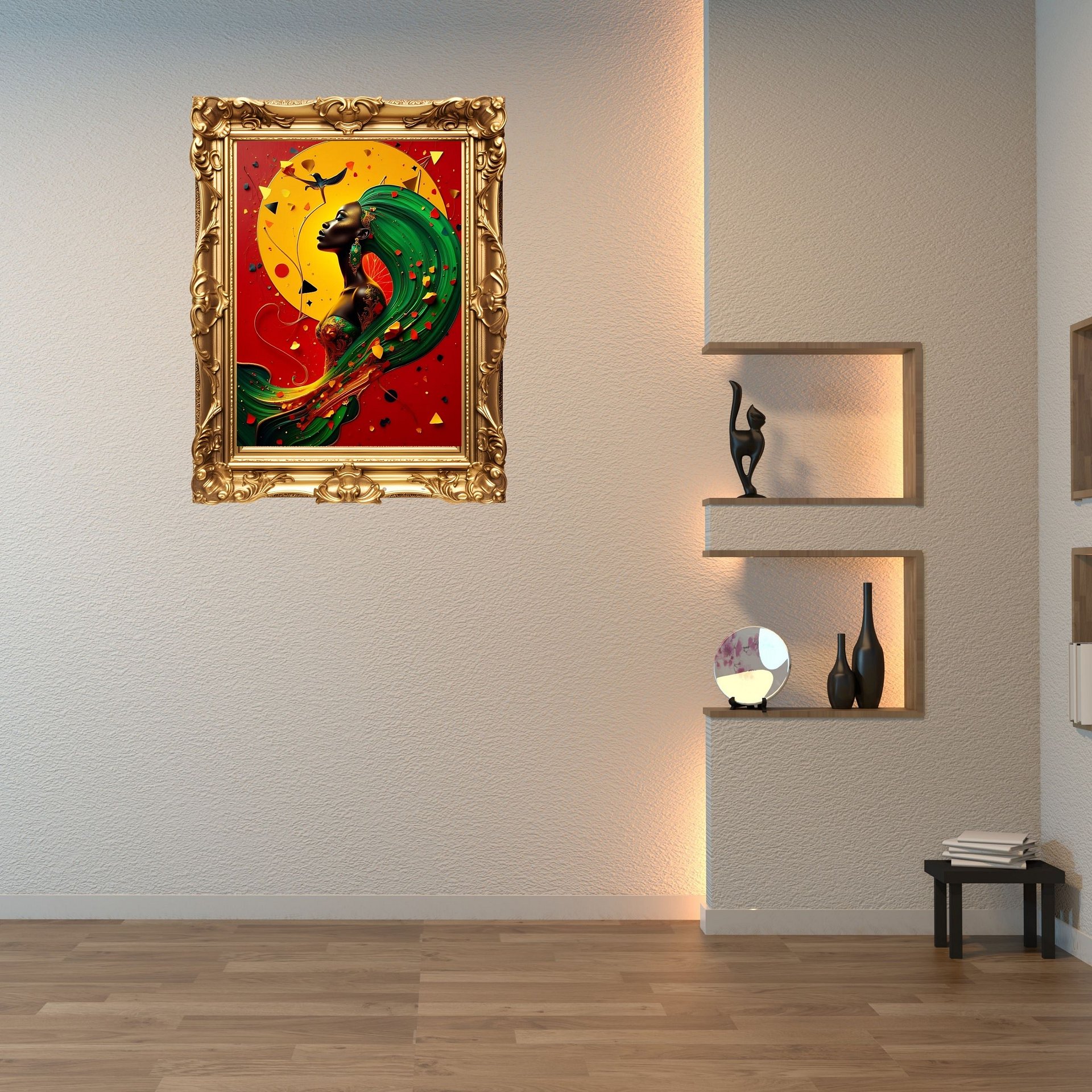 Mother Nature Beautiful Black Woman Illustration Printable Art |Modern African American Woman Art | Abstract Digital Print for Home Gallery | Black Feminine Empowerment Decor product image (3)