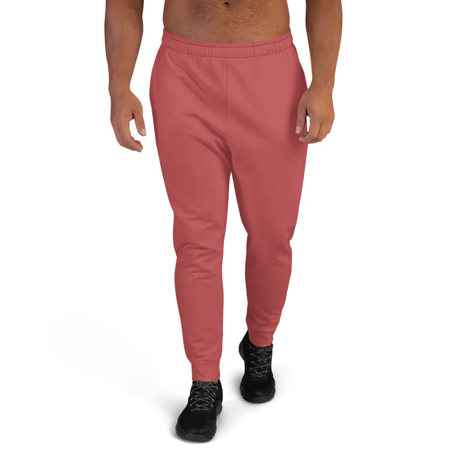 Plain Brick Red Soft Summer Recycled Polyester Premium Men's Joggers by Treasure Pie product image (1)