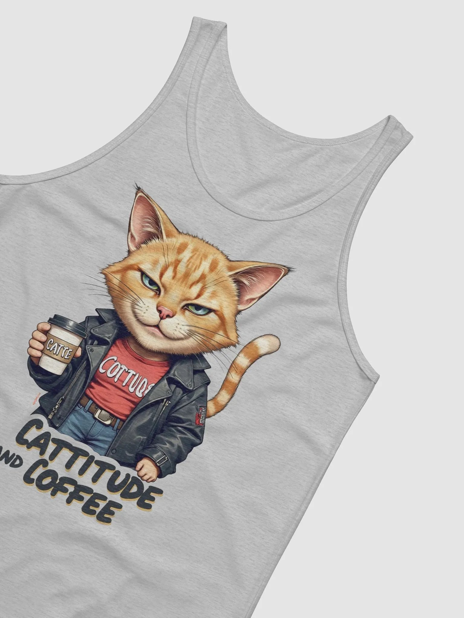 Cattitude and Coffee Illustrated Tank product image (18)