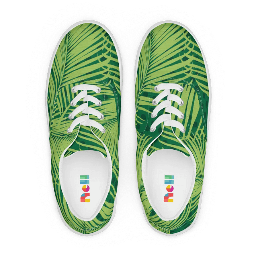 Tropical Leaf Lace-Up Canvas Shoes product image (1)