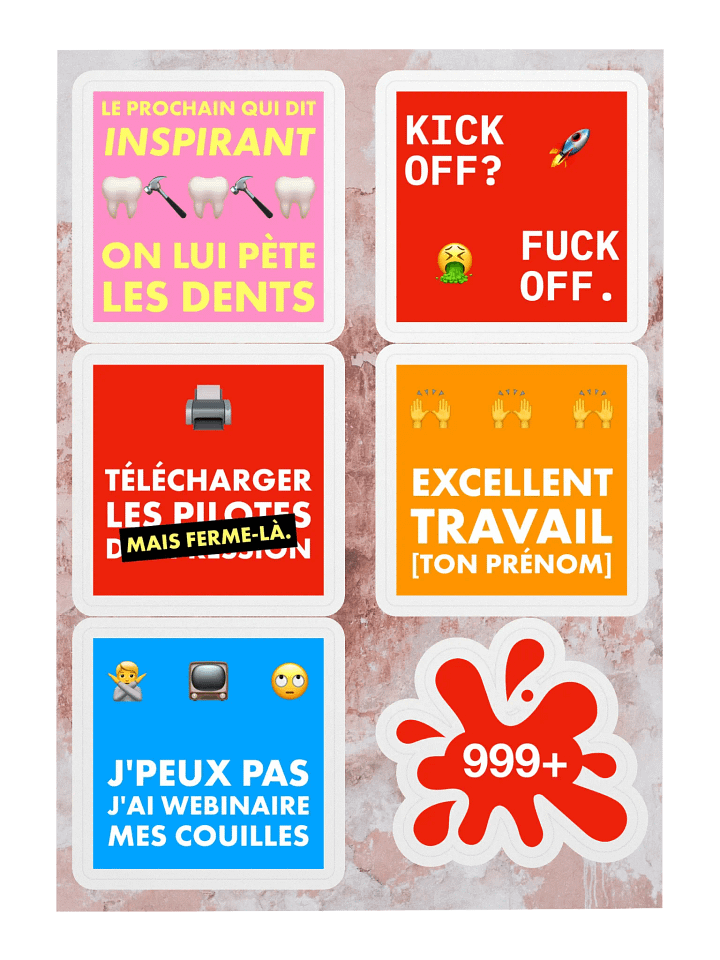 6 stickers fatigue au travail product image (1)