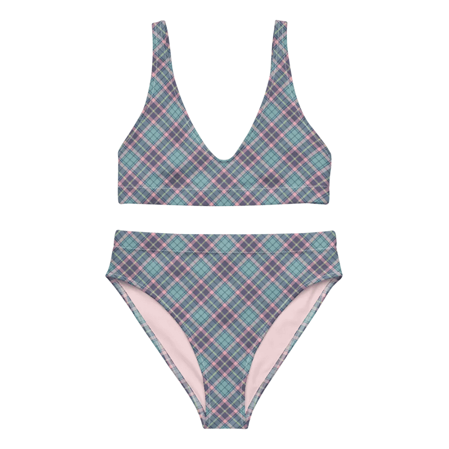 Light Green, Lavender, and Pink Plaid Bikini product image (2)