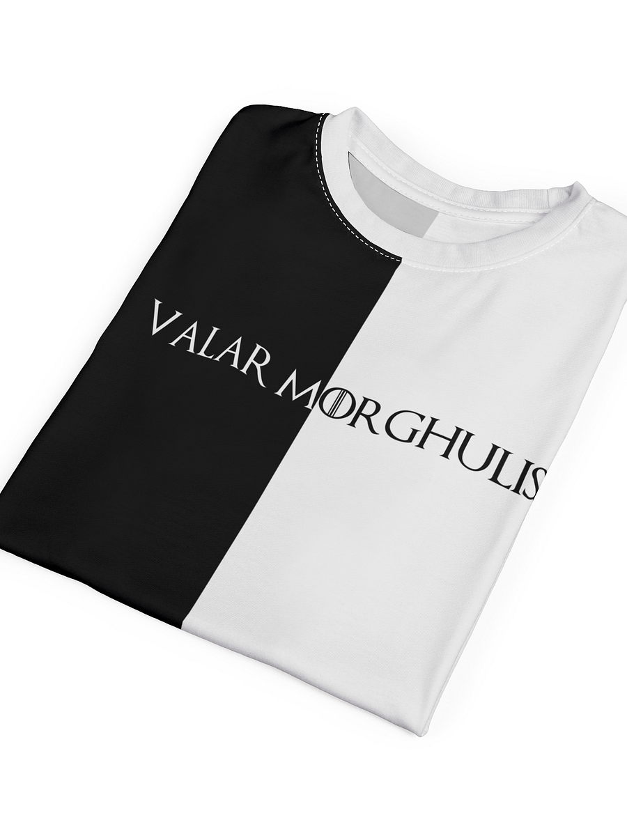Valar Morghulis Valar Dohaeris Split Black & White Tee product image (7)