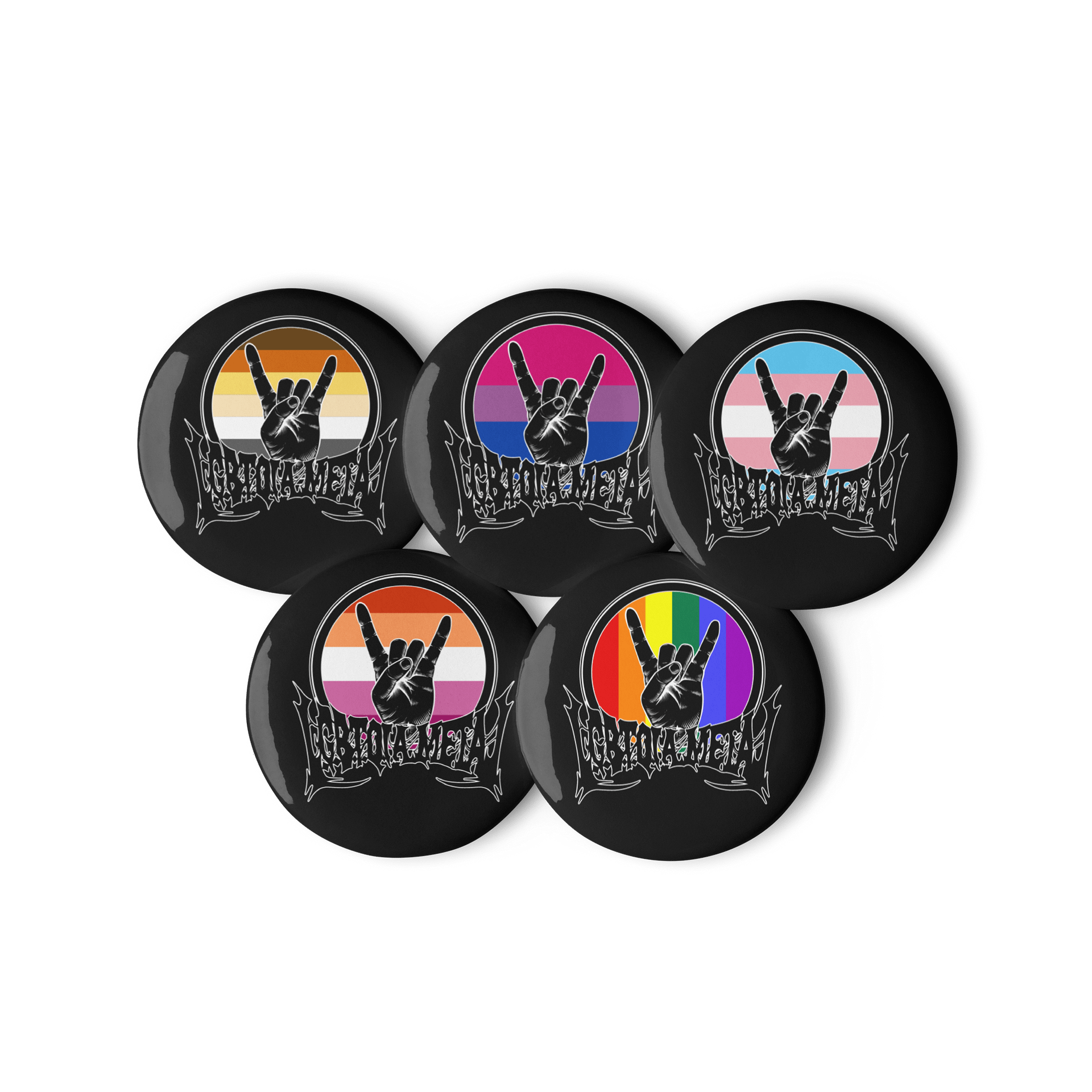 LGBTQIA Rainbow Metal Pins - Black product image (2)