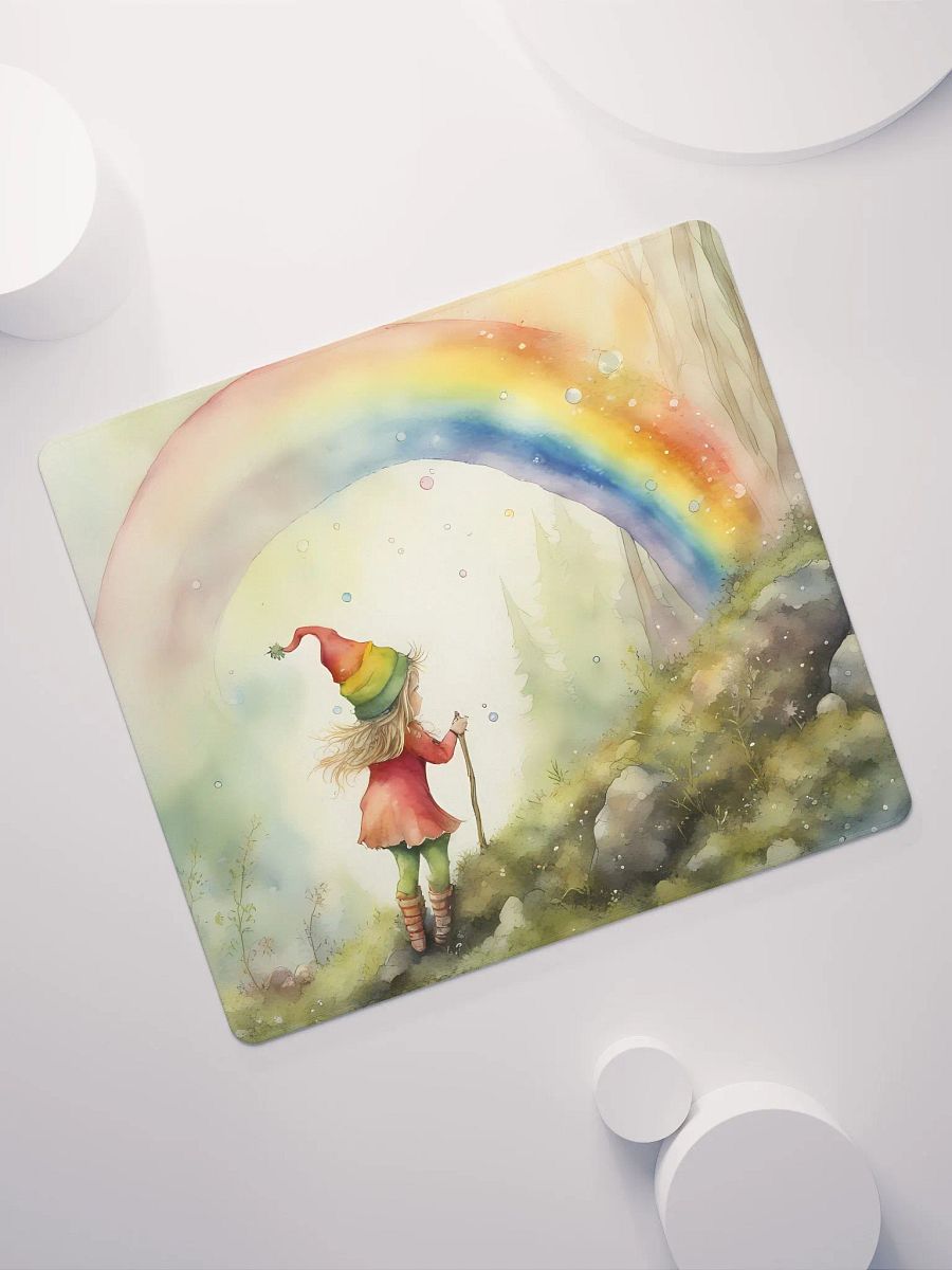 Little Elf Talking to the Rainbow, Gaming Mouse Pad, 2 Sizes product image (7)
