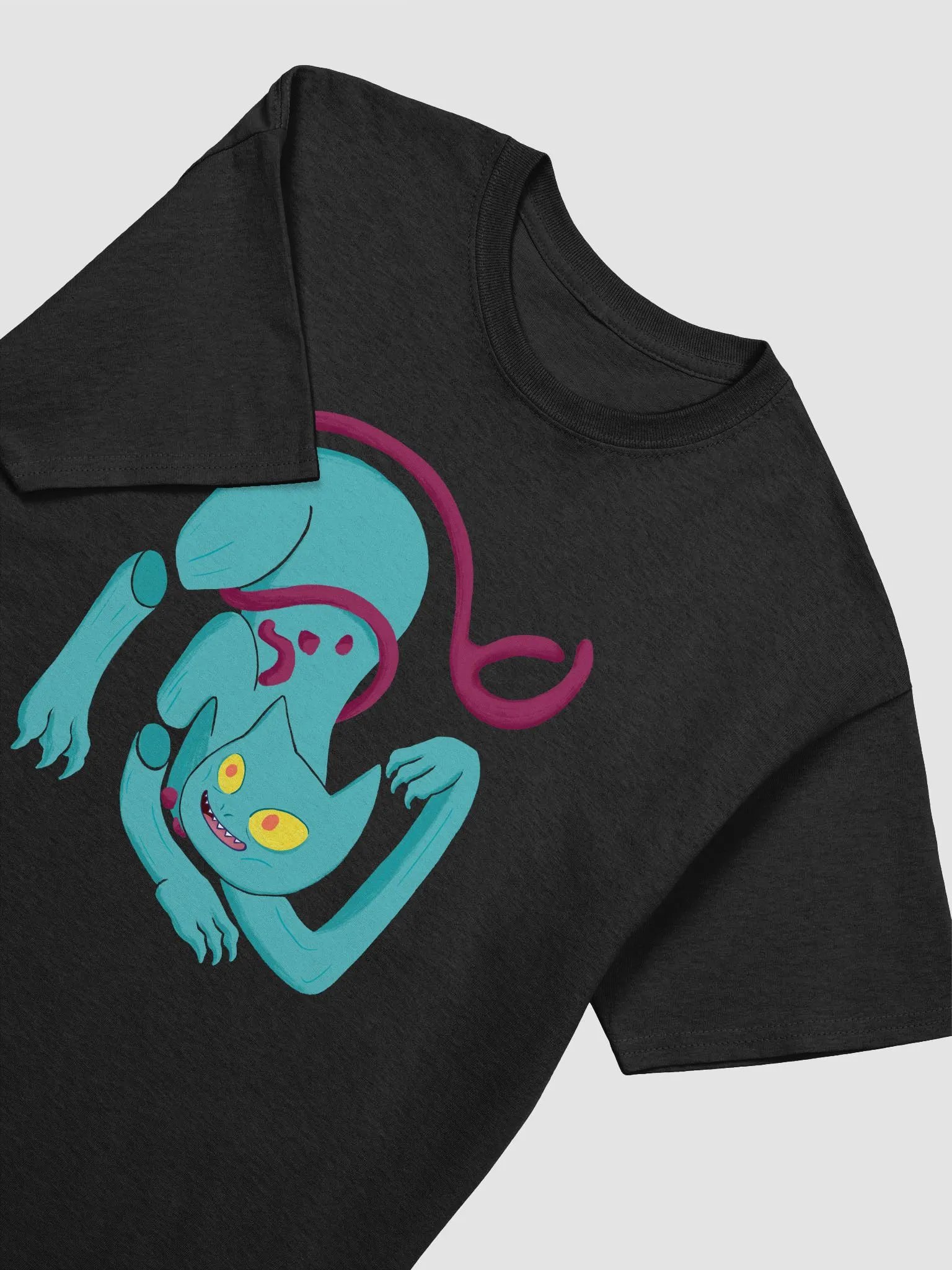 Demon Cat With Text on the Back Classic T-Shirt Multicolor product image (3)