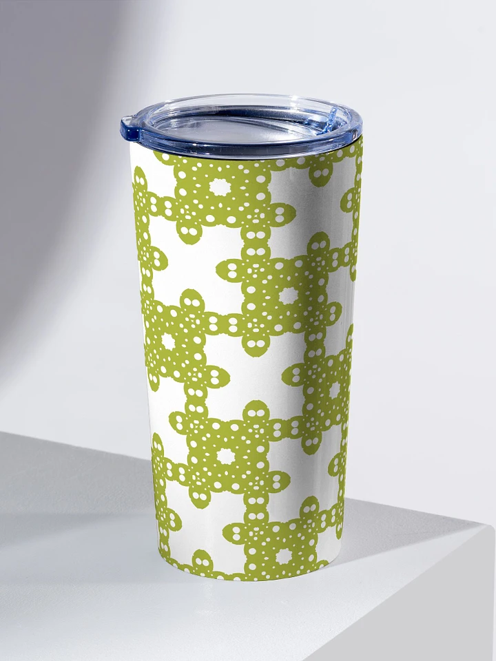 Stainless Steel Tumbler - 20oz - Reef Maze - Apple Green on White product image (1)