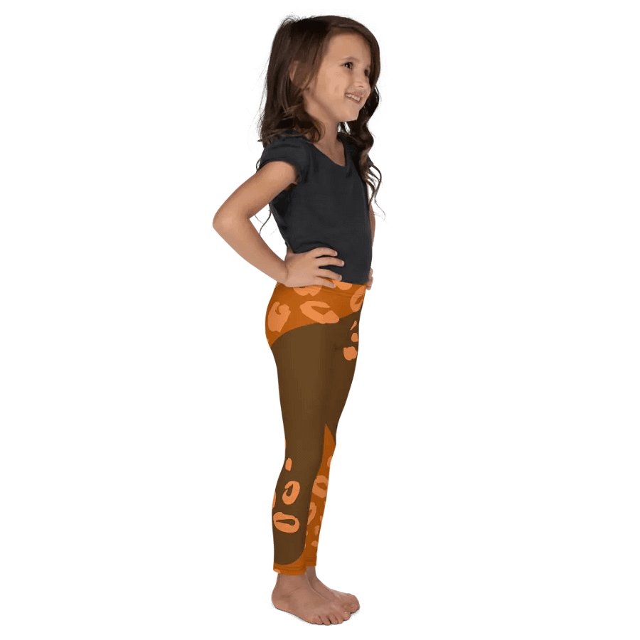 Orange Flowing Jungle Kids Leggings product image (6)