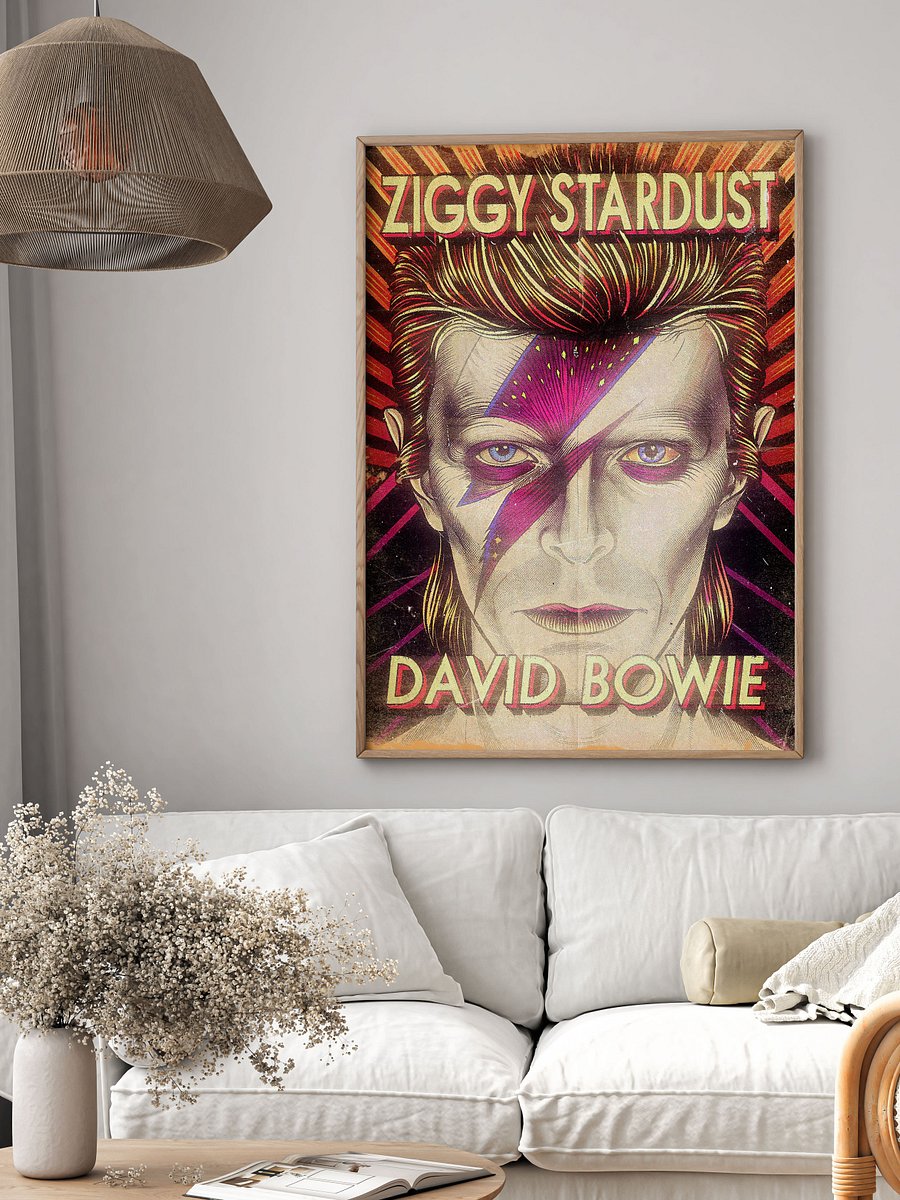 David Bowie Ziggy Stardust Poster – 70s Glam Rock Wall Art – Vintage Music Print for Retro Home Decor product image (9)