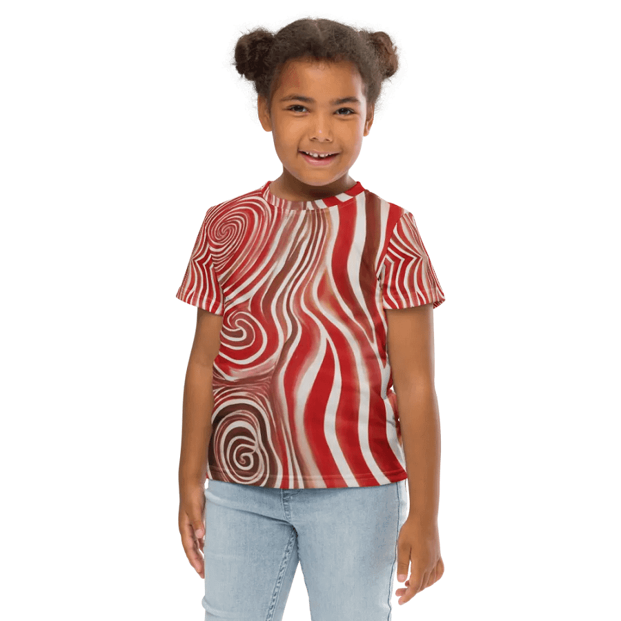 Funky Red Liquid Tie-Dye Explosion Kid's and Toddler's Crew Neck T-shirt product image (6)