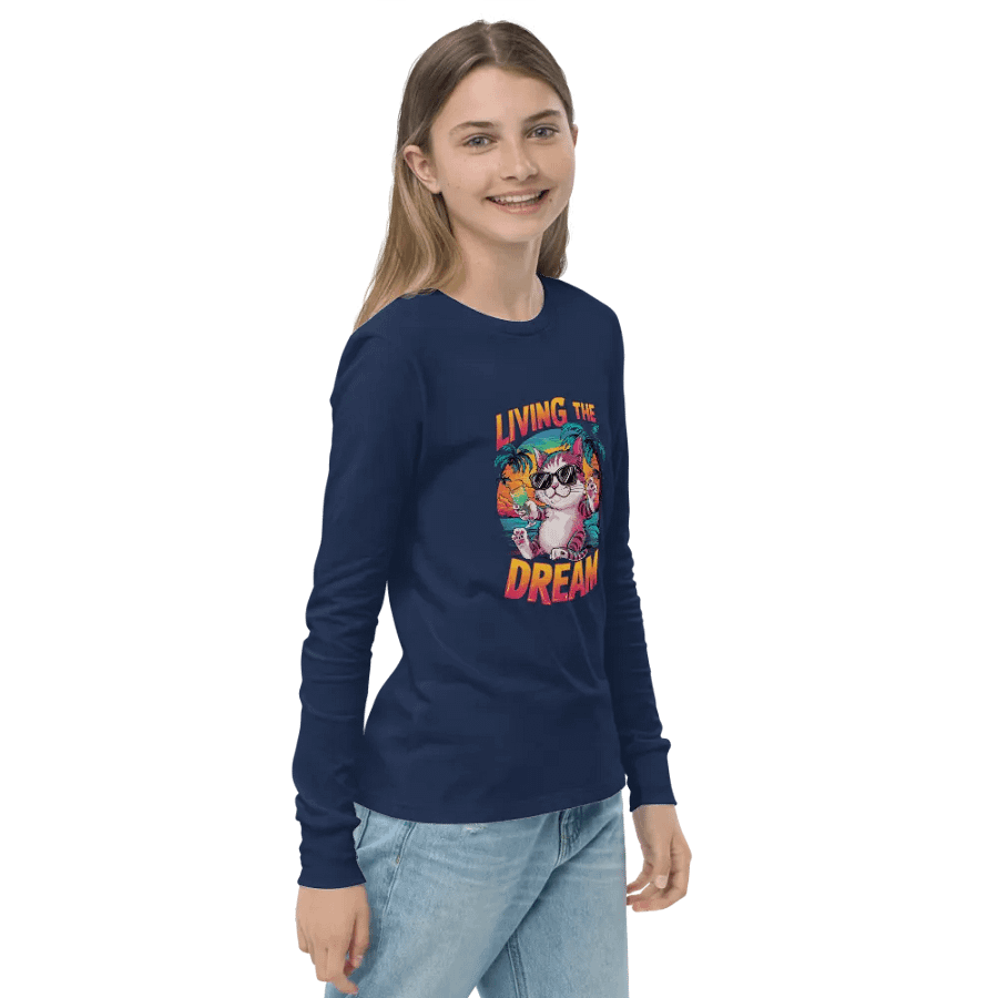 Tropical Dream Cat Youth Long Sleeve product image (5)