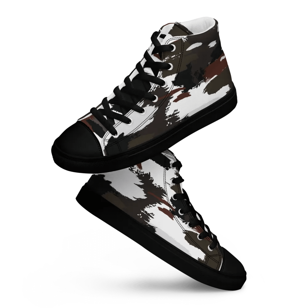 Men's Brown/White Brushstokes High Top Canvas Shoes product image (3)