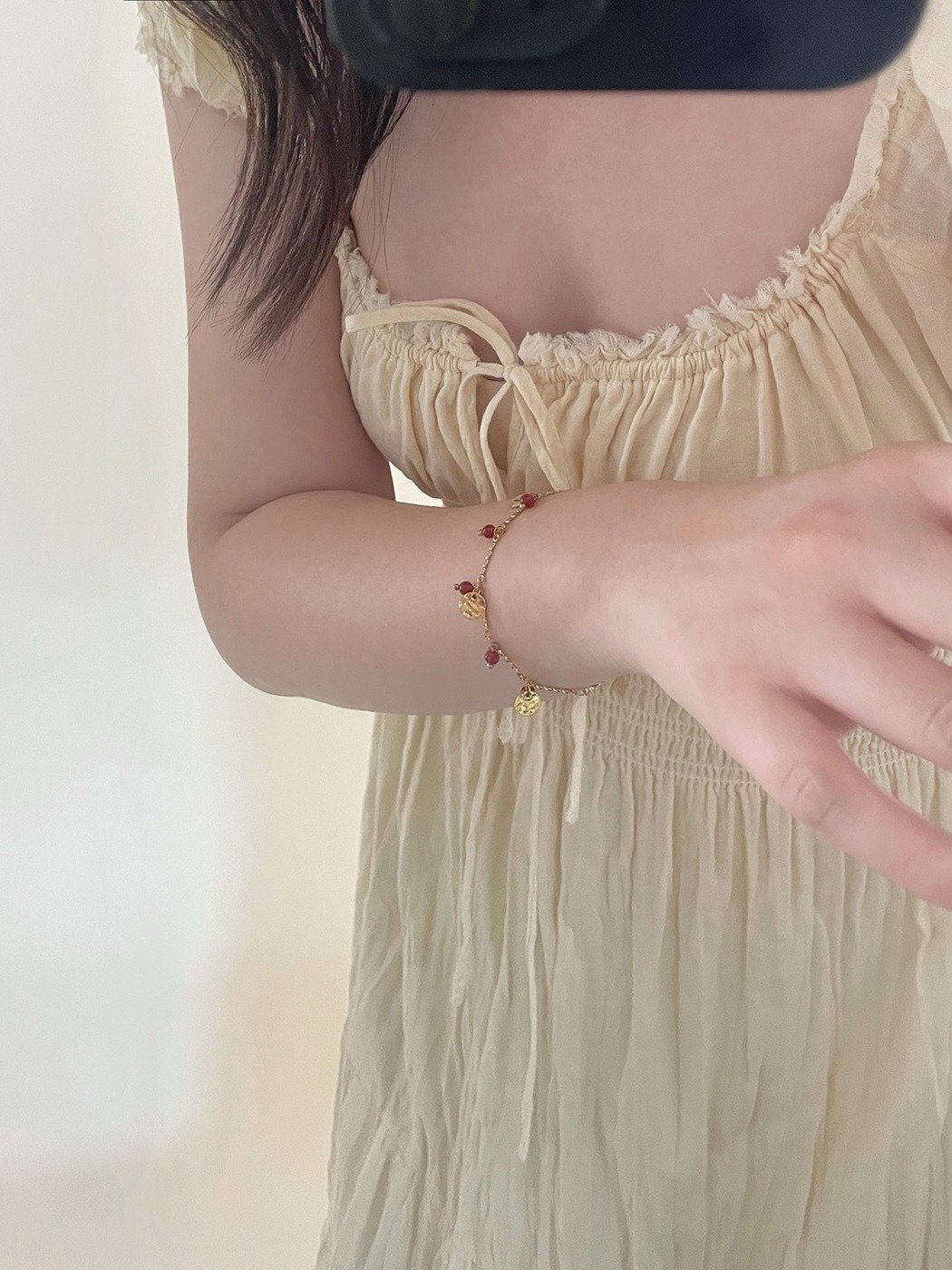 Red fruit cherry Bracelet | 18K Gold Plated product image (7)