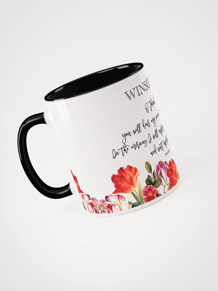 'Winsome' Psalm 5:3 Personalized Floral Glossy Mug product image (2)