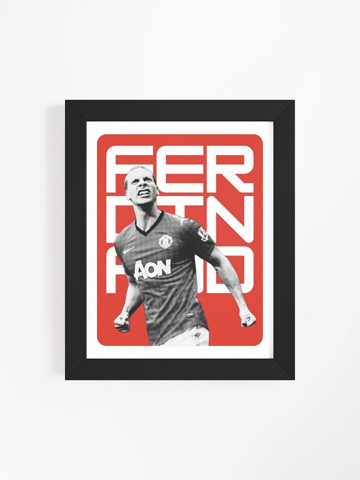 Rio Ferdinand BW Manchester United Name Art Framed Print product image (1)