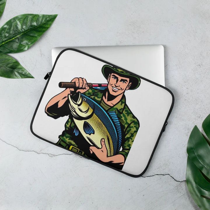 Camo Fishing Fun Laptop Sleeve product image (3)