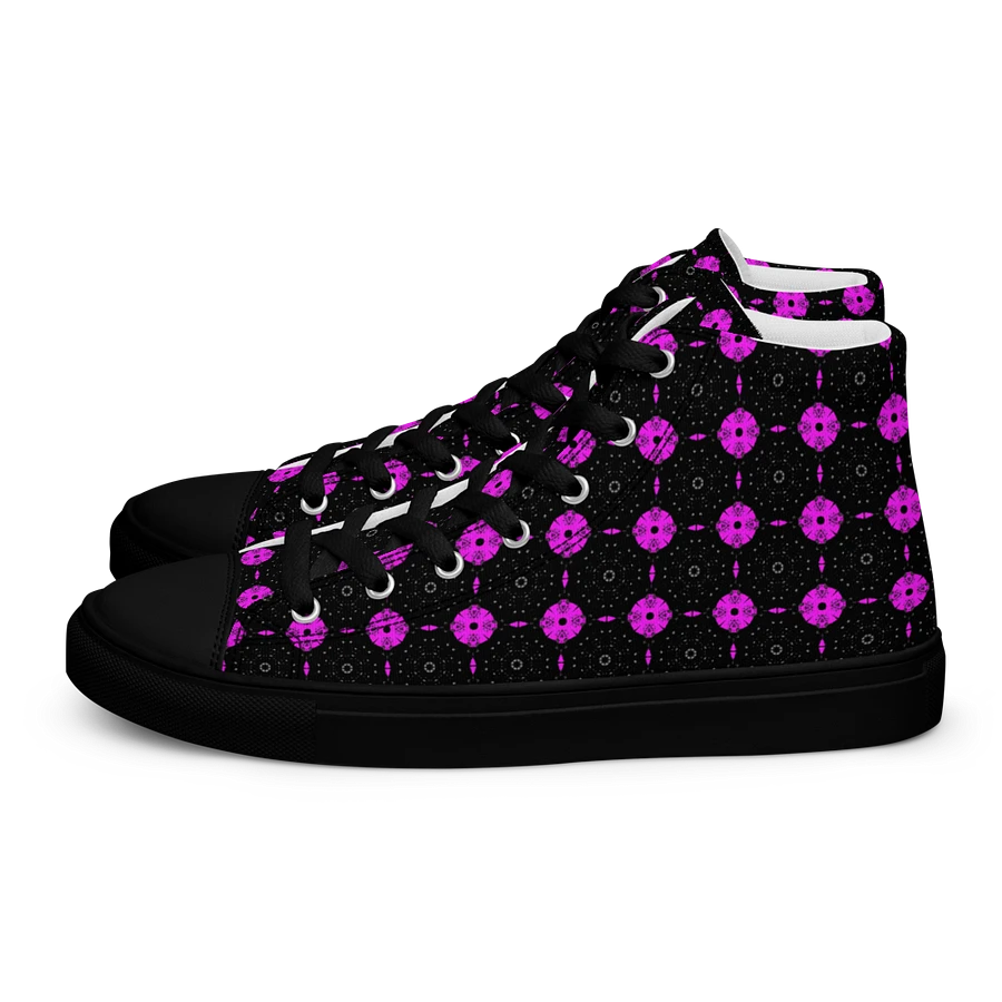Abstract Pink Shapes Ladies Canvas Shoes High Tops product image (1)