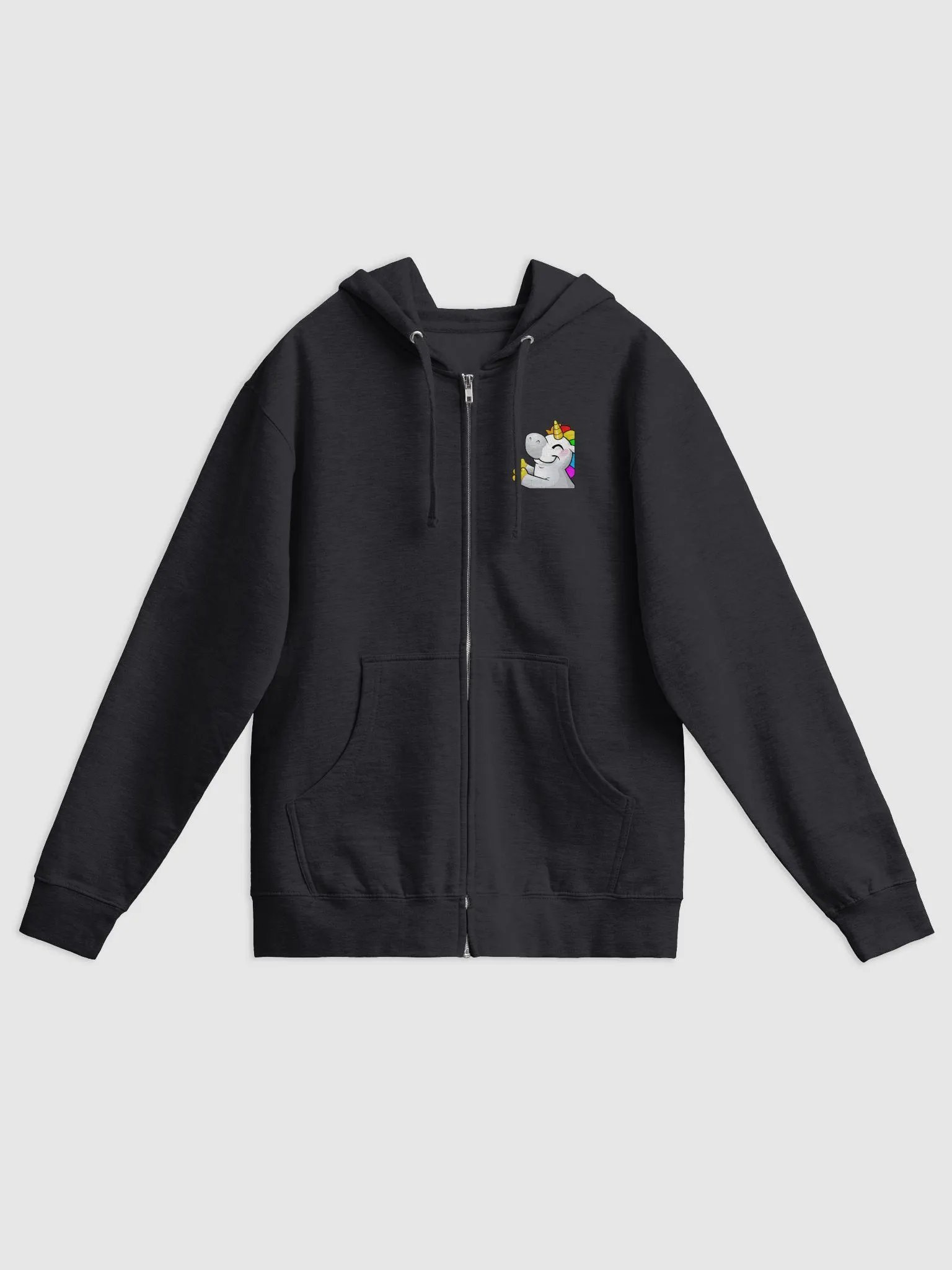 Unicorn hugging zip-up hoodie product image (1)
