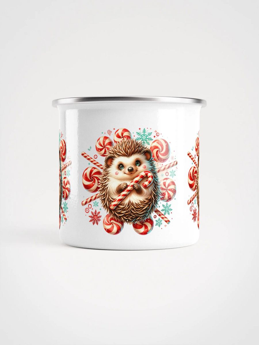 Enamel Mug - Cute Festive Hedgehog product image (3)