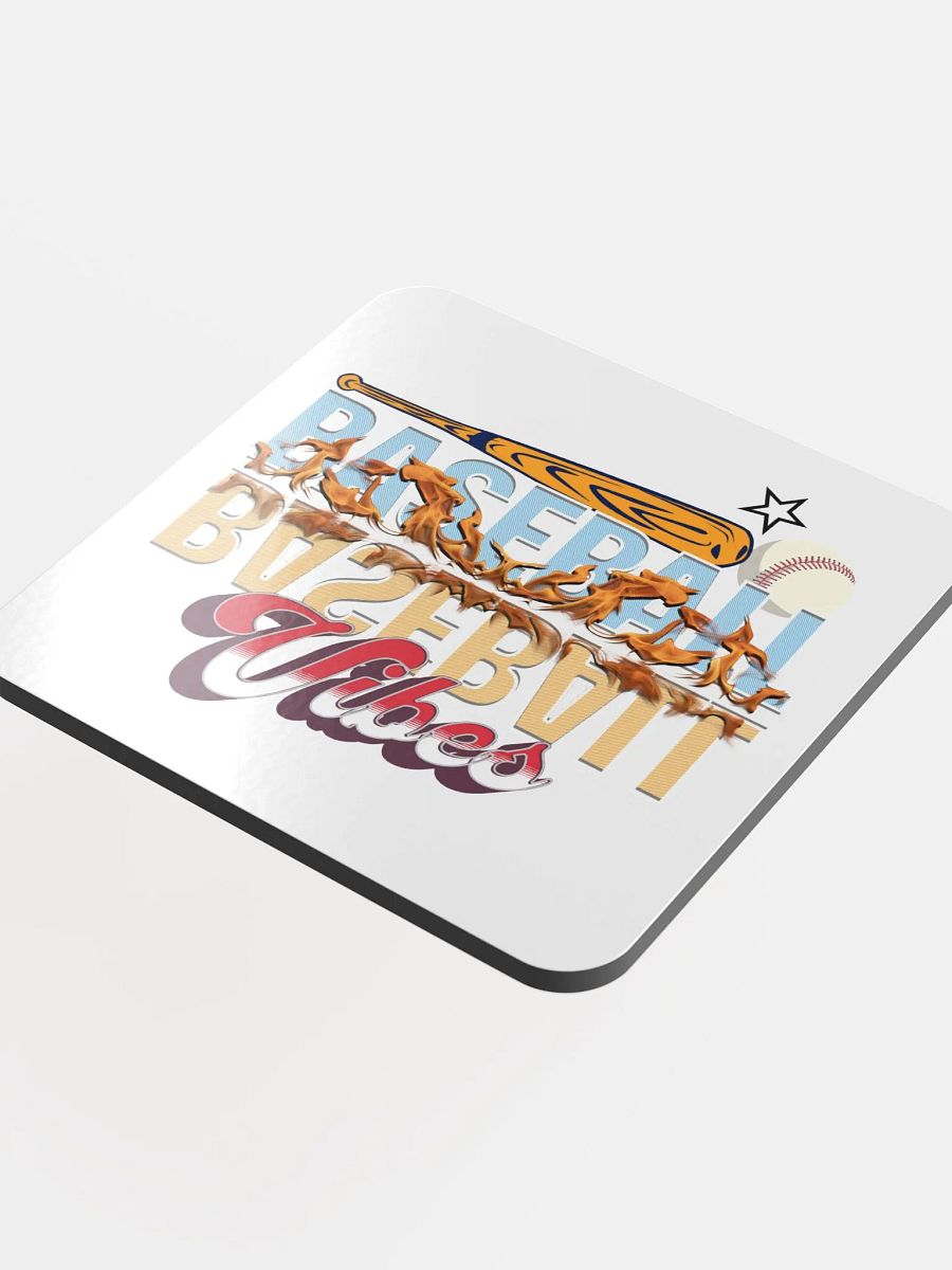Baseball Flaming Vibes Cork Coaster product image (3)