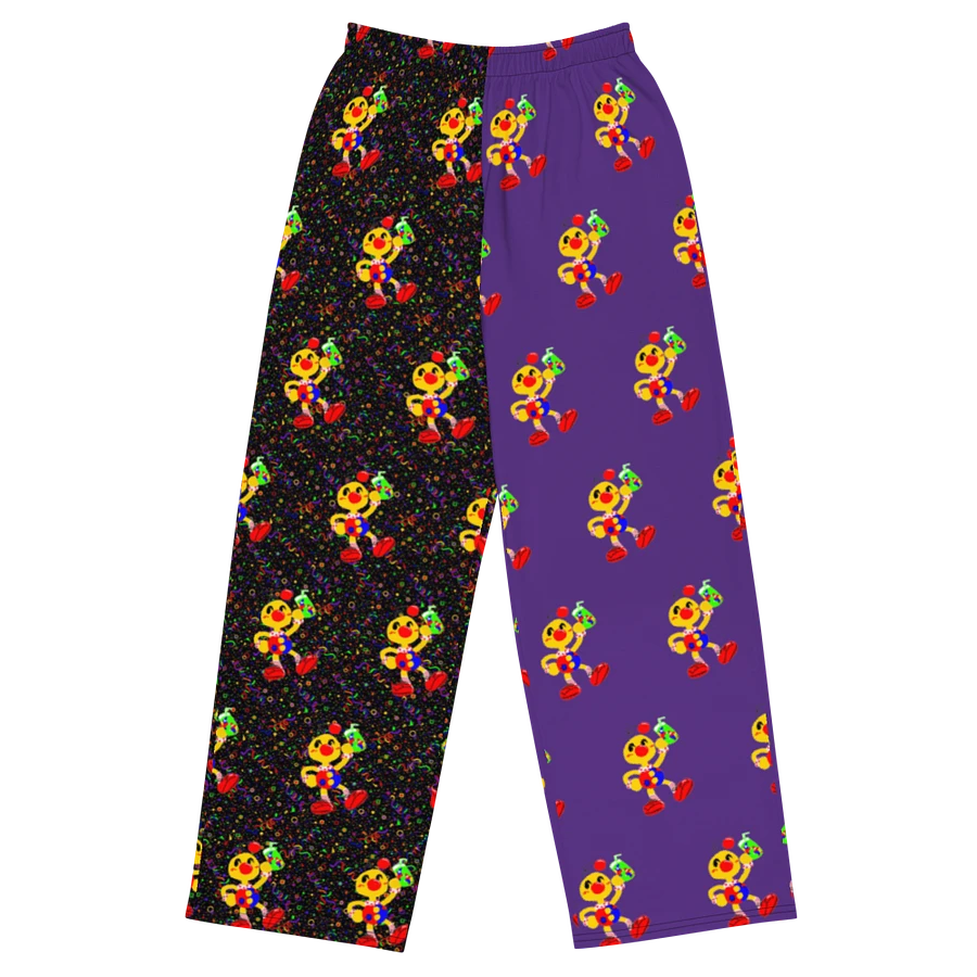 Split Dark Purple and Arcade All-Over Boyoyoing Unisex Wide-Leg Pants product image (4)