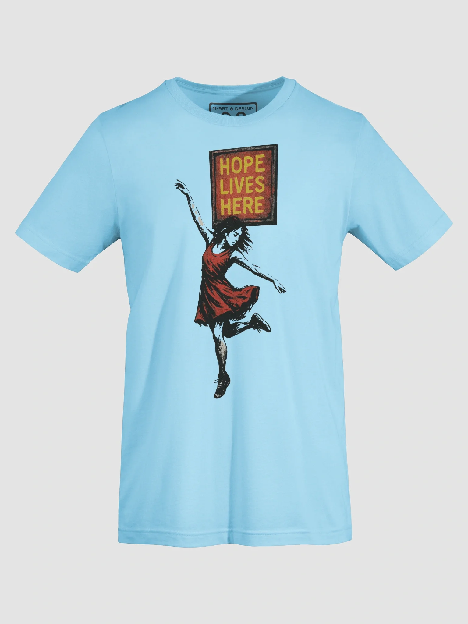 “Hope Lives Here” Urban Street Art T-Shirt – Graffiti-Style Wall Mural Print product image (7)